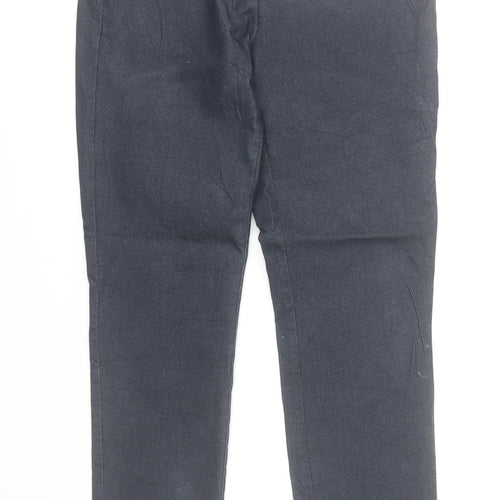 Zara Women Blue Slim Fit Chino Trousers Size 8 Cotton Blend