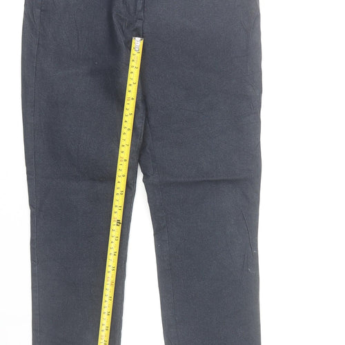Zara Women Blue Slim Fit Chino Trousers Size 8 Cotton Blend