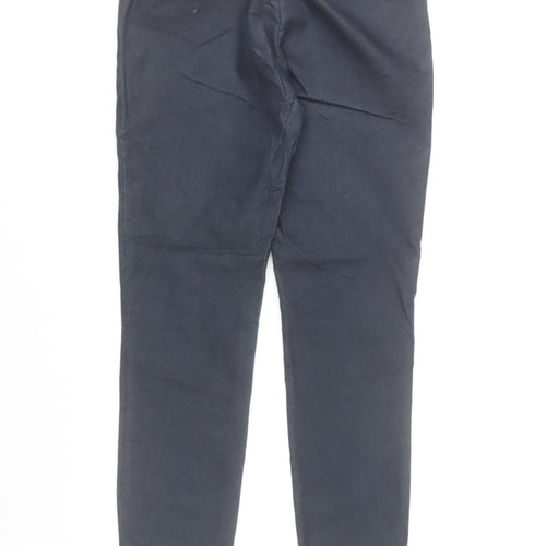 Zara Women Blue Slim Fit Chino Trousers Size 8 Cotton Blend