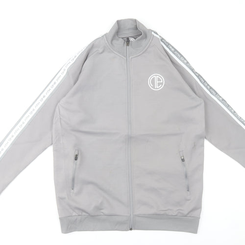 One Athletic Men Grey L Basic Zip Jacket Sports Casual