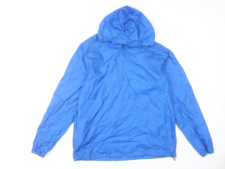 Decathlon Men’s Blue Polyester Windbreaker Jacket M L Hooded