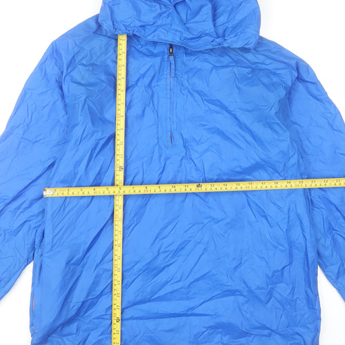 Decathlon Men’s Blue Polyester Windbreaker Jacket M L Hooded