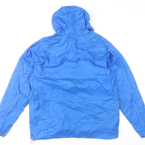 Decathlon Men’s Blue Polyester Windbreaker Jacket M L Hooded