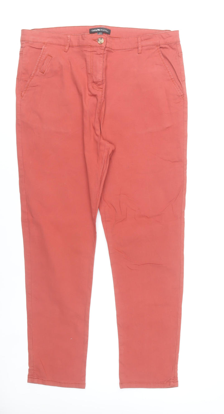 Capsule Womens Red Chino Trousers Size 18 Regular Fit Straight Leg