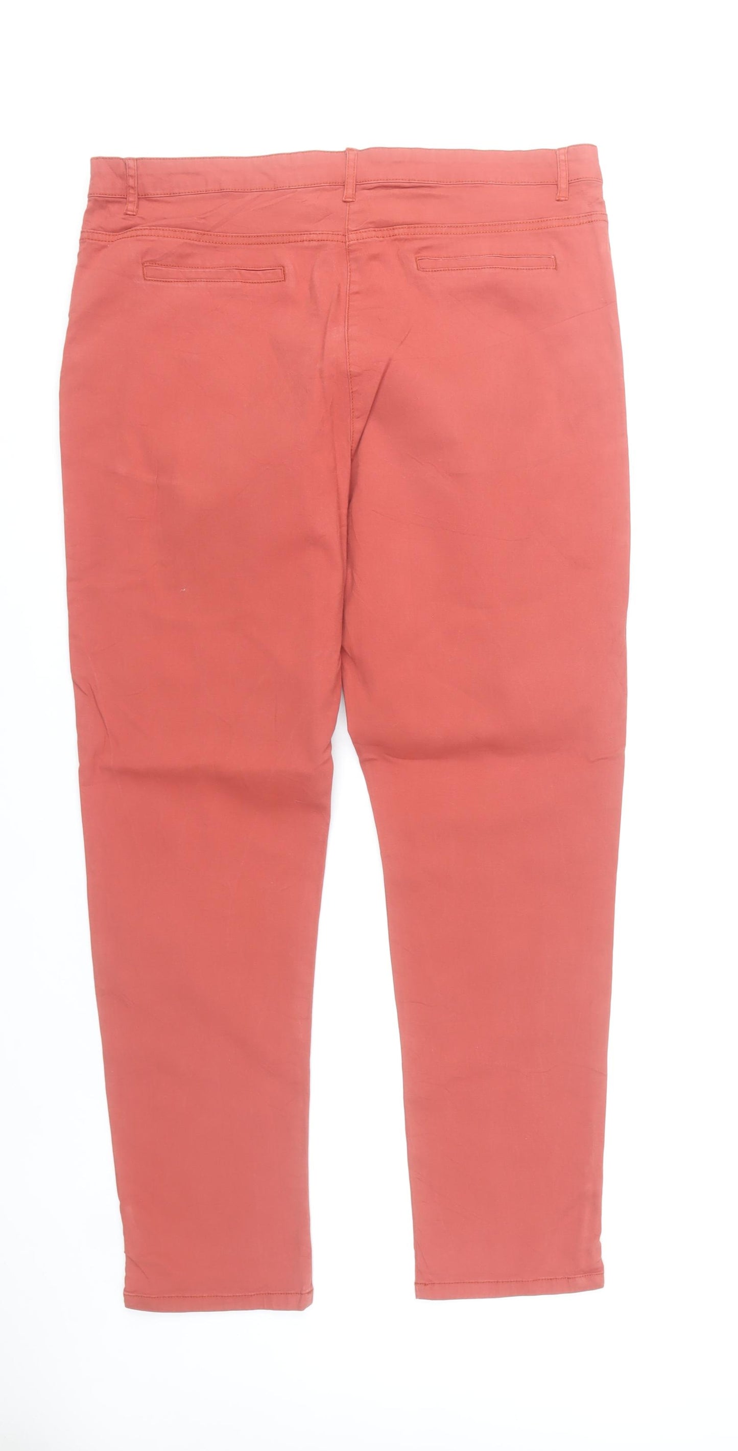 Capsule Womens Red Chino Trousers Size 18 Regular Fit Straight Leg