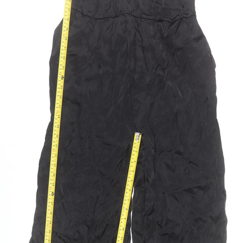 Zara Womens Black XS Sleeveless Wide-Leg Jumpsuit Viscose