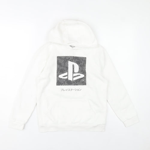 PlayStation Boys White Pullover Hoodie 10-11 Years Logo Graphic Gaming
