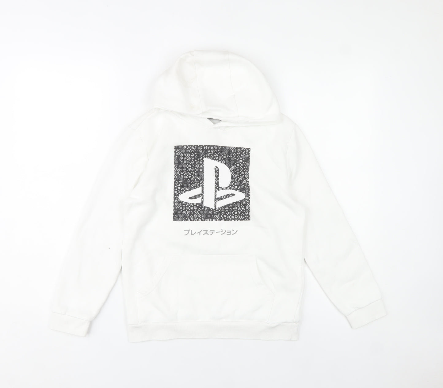 PlayStation Boys White Pullover Hoodie 10-11 Years Logo Graphic Gaming