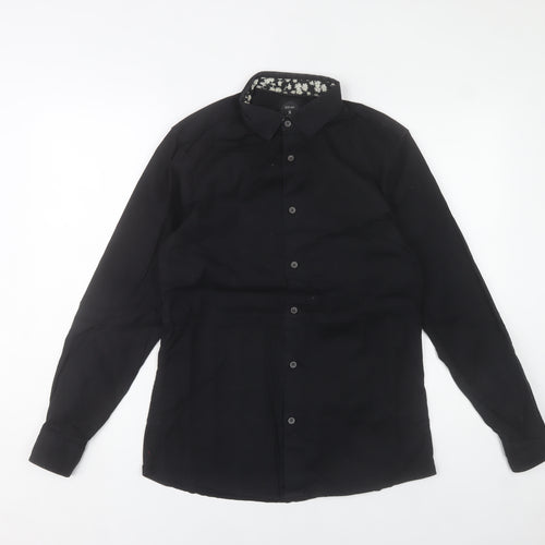 Silver Eight Men's Black M Long Sleeve Button-Up Shirt