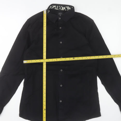 Silver Eight Men's Black M Long Sleeve Button-Up Shirt
