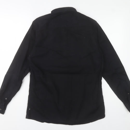 Silver Eight Men's Black M Long Sleeve Button-Up Shirt