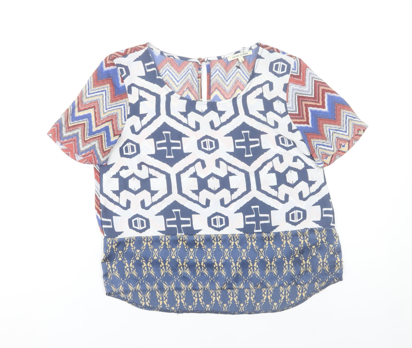 River Island Women’s Multicoloured Tunic Blouse Size 8 Polyester