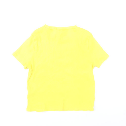 H&M Women’s Yellow Short Sleeve Basic Jersey T-Shirt Size L