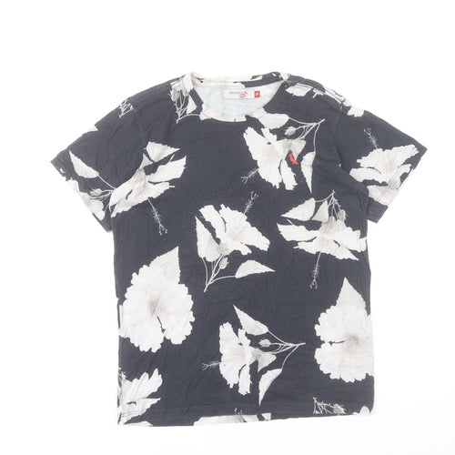 Reserva Mini Teens Black Floral Cotton Crew Neck T-Shirt Size 14