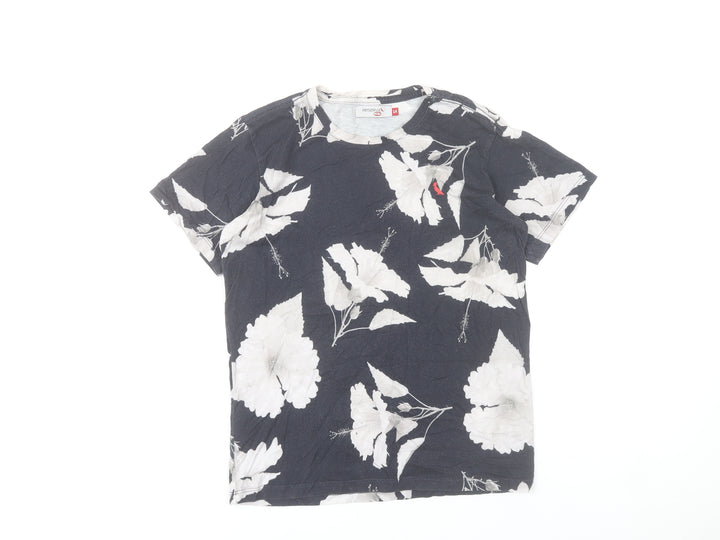 Reserva Mini Teens Black Floral Cotton Crew Neck T-Shirt Size 14