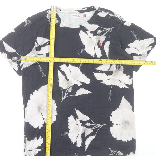Reserva Mini Teens Black Floral Cotton Crew Neck T-Shirt Size 14