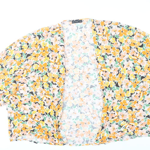 F&F Women’s Multicoloured Floral Kimono Blouse UK 12 Viscose