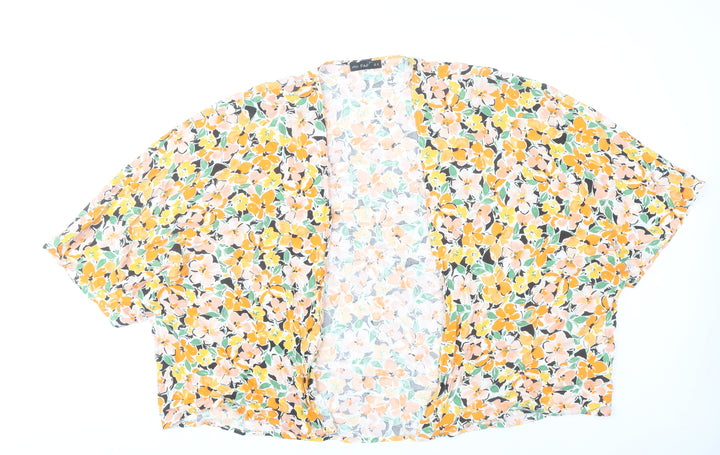 F&F Women’s Multicoloured Floral Kimono Blouse UK 12 Viscose