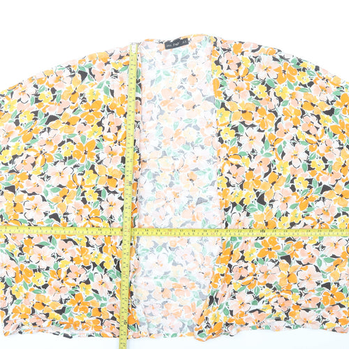 F&F Women’s Multicoloured Floral Kimono Blouse UK 12 Viscose