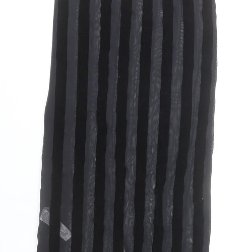 PrettyLittleThing Women’s Black Size 8 Long Stripe Pencil Skirt
