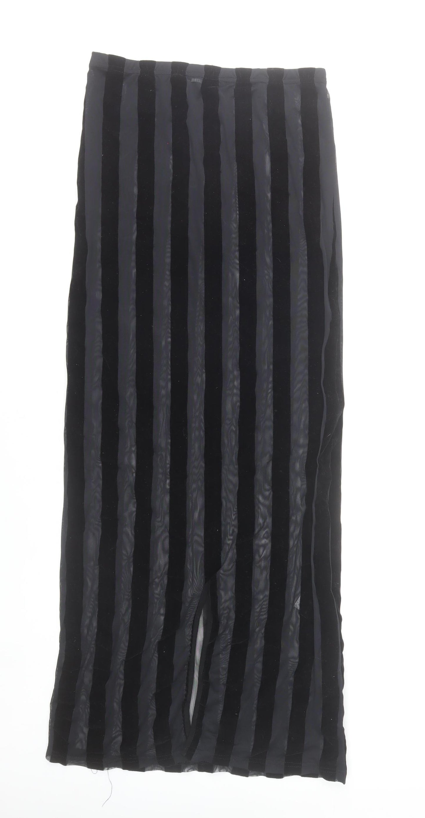 PrettyLittleThing Women’s Black Size 8 Long Stripe Pencil Skirt