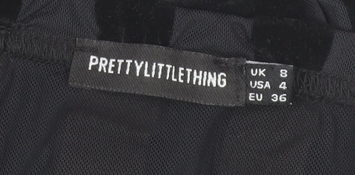 PrettyLittleThing Women’s Black Size 8 Long Stripe Pencil Skirt