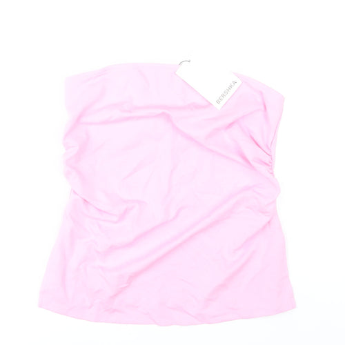 Bershka Womens Pink Strapless Camisole Tank Top L Summer Casual