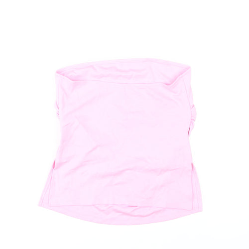 Bershka Womens Pink Strapless Camisole Tank Top L Summer Casual