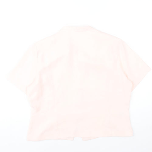Country Casuals Women Pink Size 16 Blouse Short Sleeve V-Neck