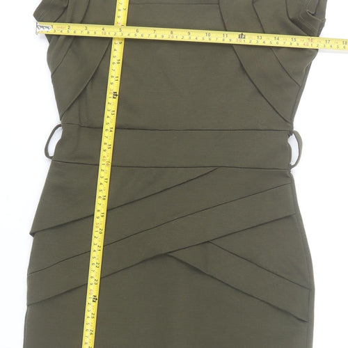 FeverFish Women’s Green Bodycon Knee Length Dress Size 10