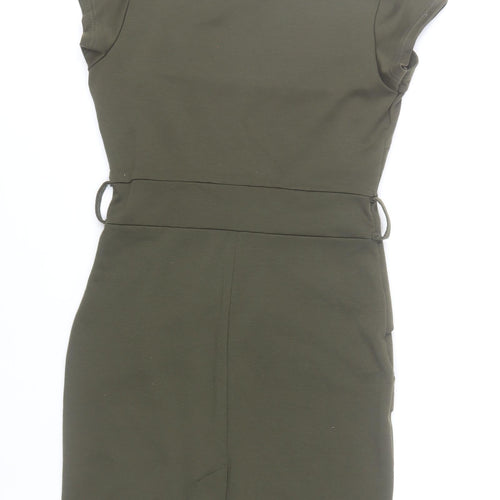 FeverFish Women’s Green Bodycon Knee Length Dress Size 10