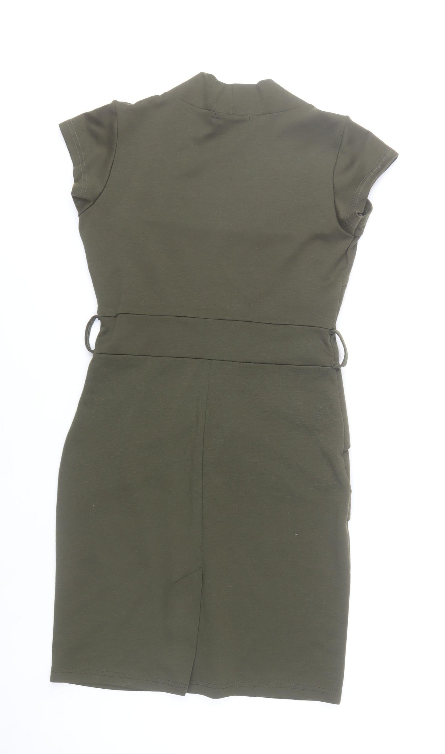 FeverFish Women’s Green Bodycon Knee Length Dress Size 10