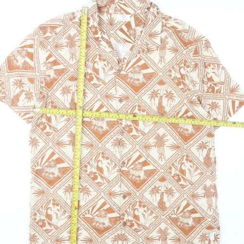 Chelsea Peers Men's Brown Hawaiian Viscose Shirt XL Short Sleeve