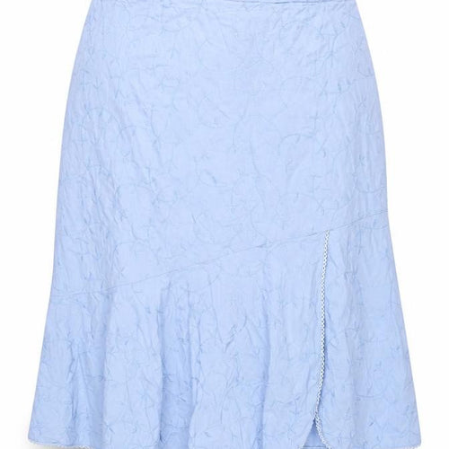 Dash Women’s Blue Cotton Midi Flared Skirt Size 20 Embroidered