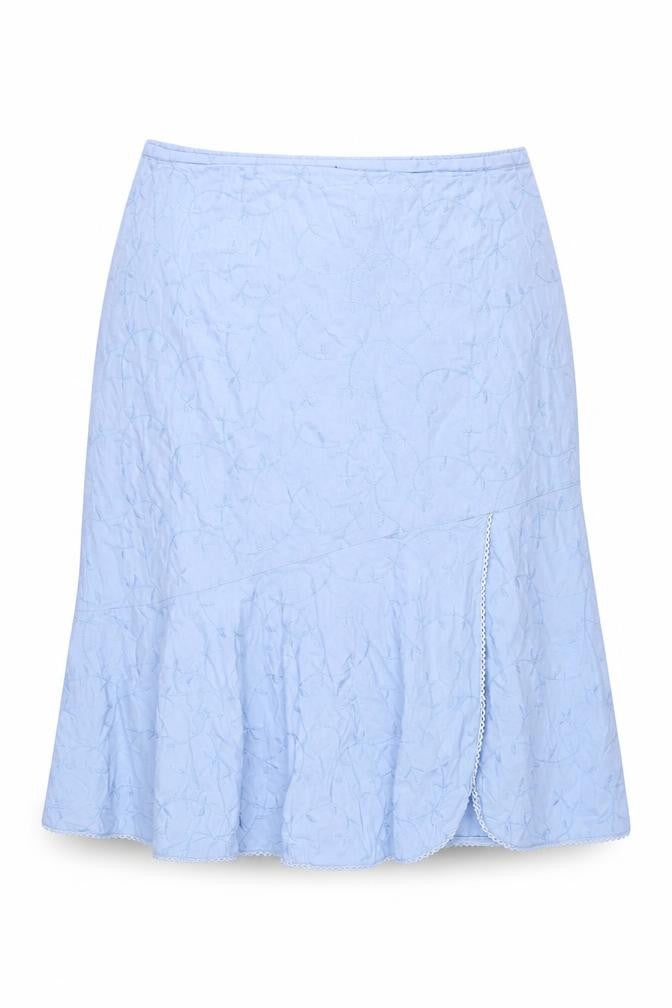 Dash Women’s Blue Cotton Midi Flared Skirt Size 20 Embroidered