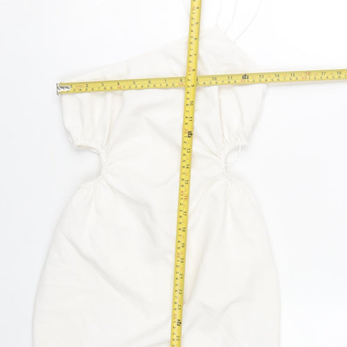 Zara Women’s White One Shoulder Bodycon Cut Out Dress XS