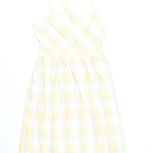 Oliver Bonas Women’s Multicoloured Check Midi A-Line Dress Size 12