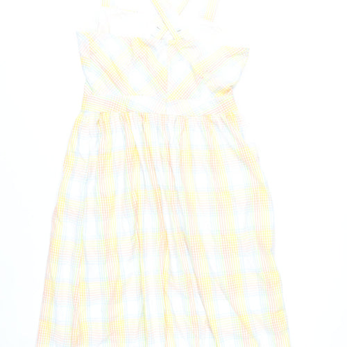 Oliver Bonas Women’s Multicoloured Check Midi A-Line Dress Size 12