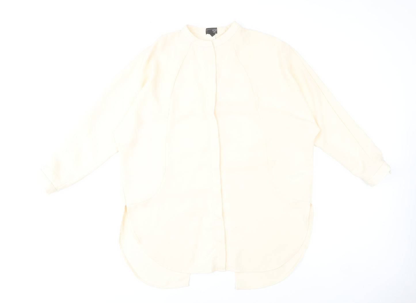 Topshop Women’s Ivory Tunic Blouse UK 14 Long Sleeve Lightweight