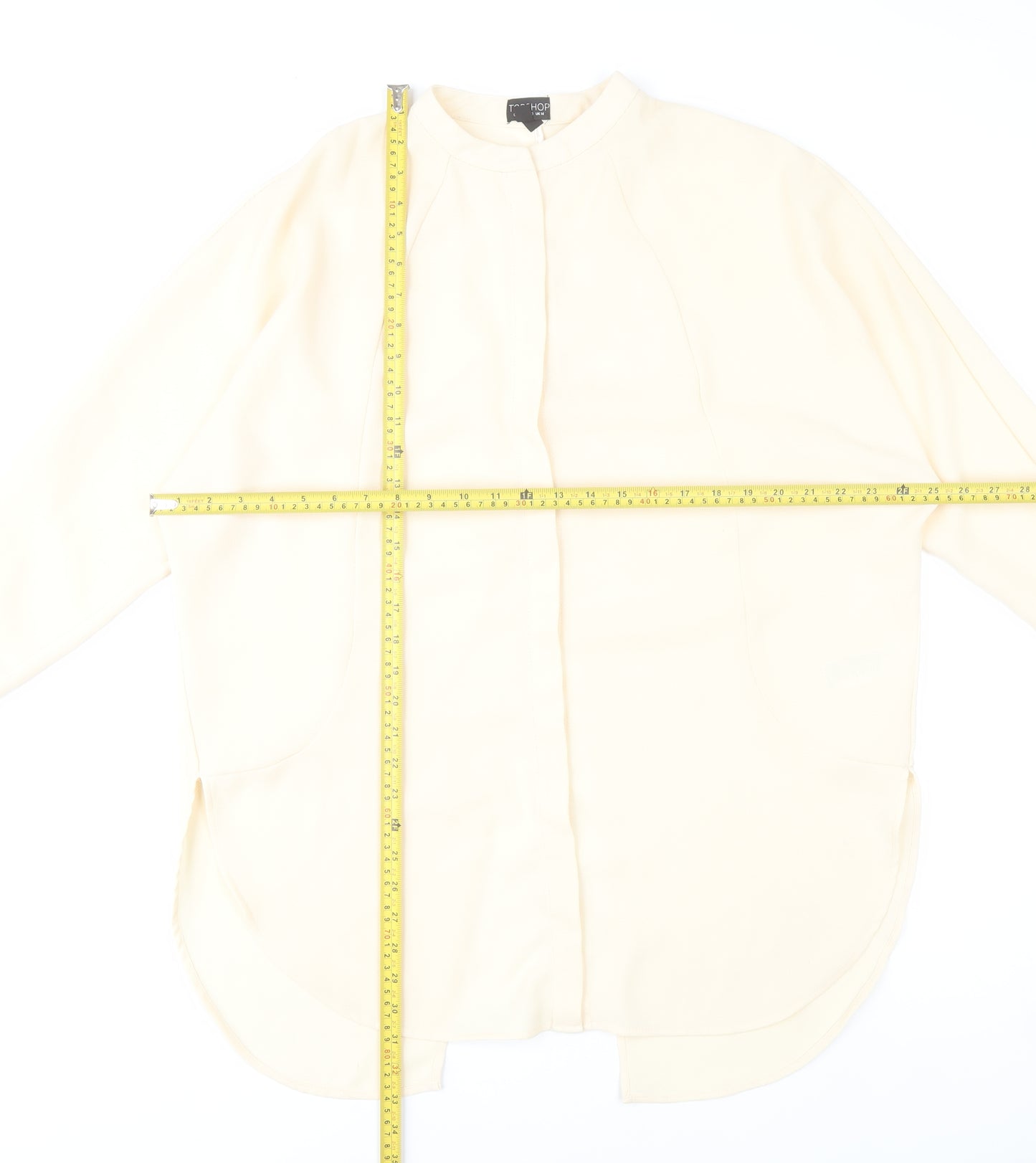 Topshop Women’s Ivory Tunic Blouse UK 14 Long Sleeve Lightweight