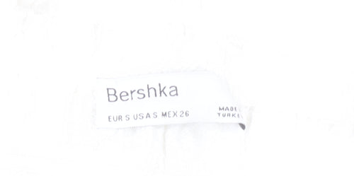 Bershka Womens White Spaghetti Strap Camisole Tank Top S