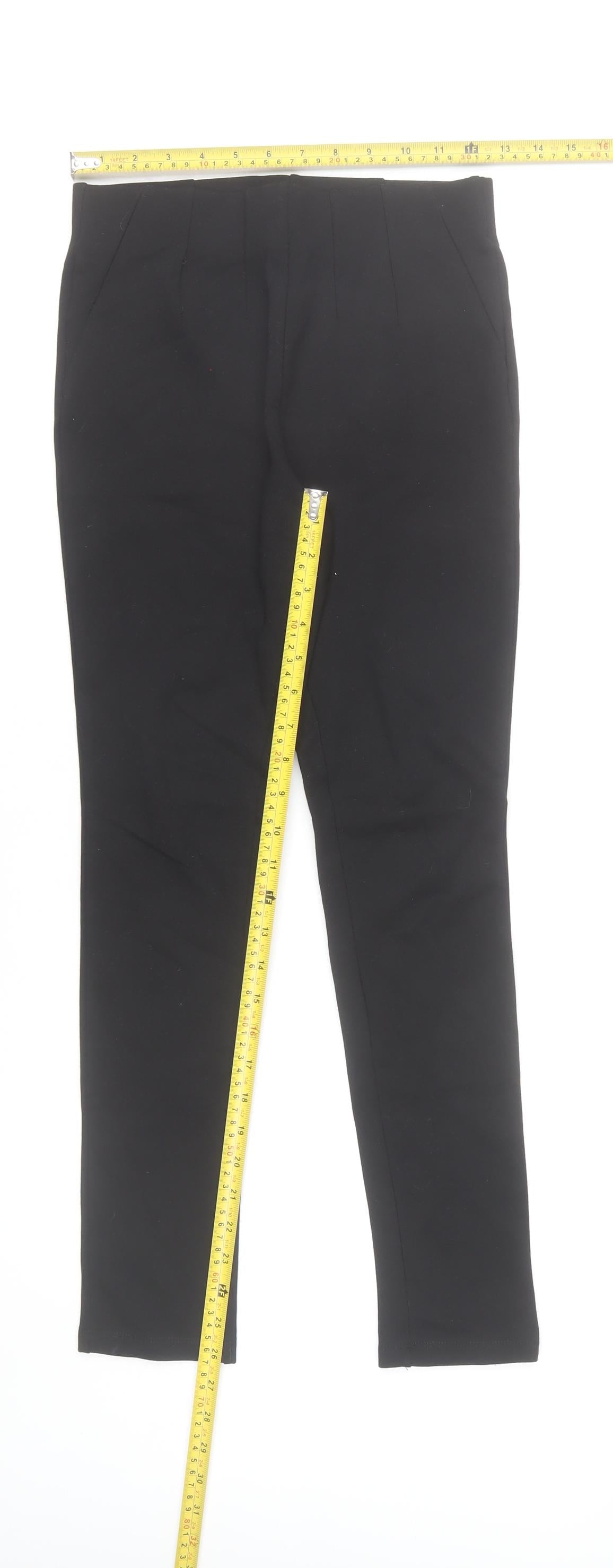 MNG Womens Black Leggings Size 8 Viscose Blend Stretch Mid Rise