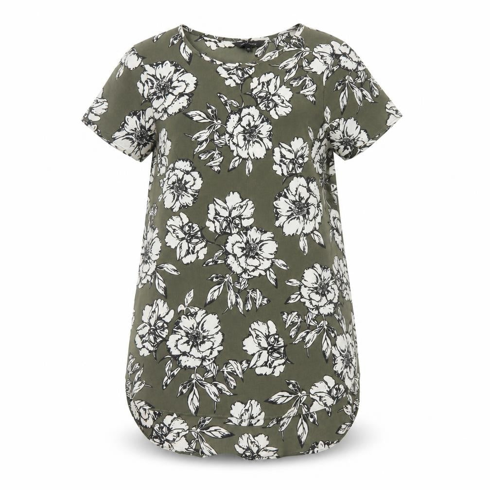 New Look Women’s Green Floral T-Shirt Dress Size 10