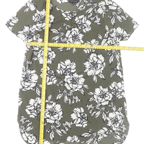 New Look Women’s Green Floral T-Shirt Dress Size 10