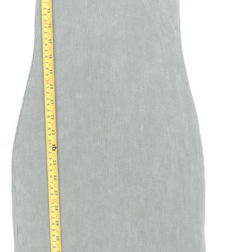 H&M Women’s Green Bodycon Midi Dress Size 12 Sleeveless Stretch