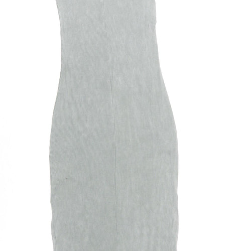 H&M Women’s Green Bodycon Midi Dress Size 12 Sleeveless Stretch
