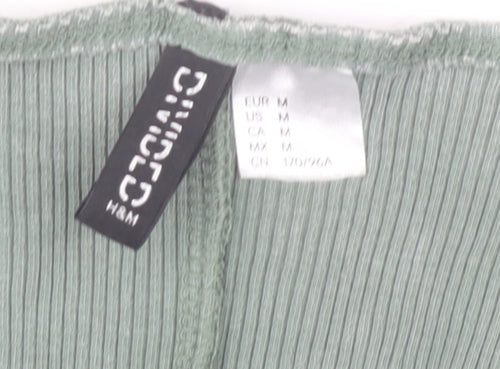 H&M Women’s Green Bodycon Midi Dress Size 12 Sleeveless Stretch