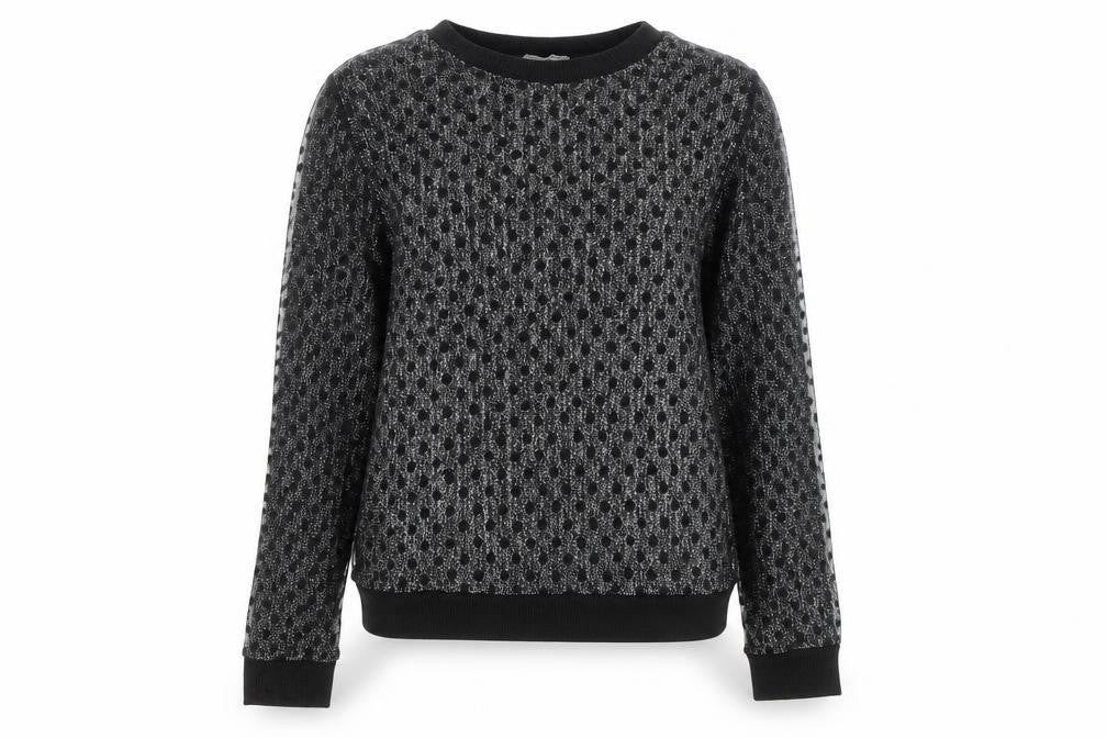 Zara Women Black Sheer Long Sleeve Mesh Blouse Top Size S