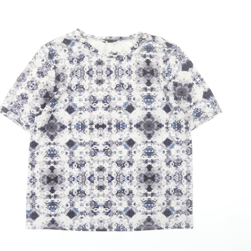 Topshop Women’s Multicoloured Size 10 Geometric Print T-Shirt