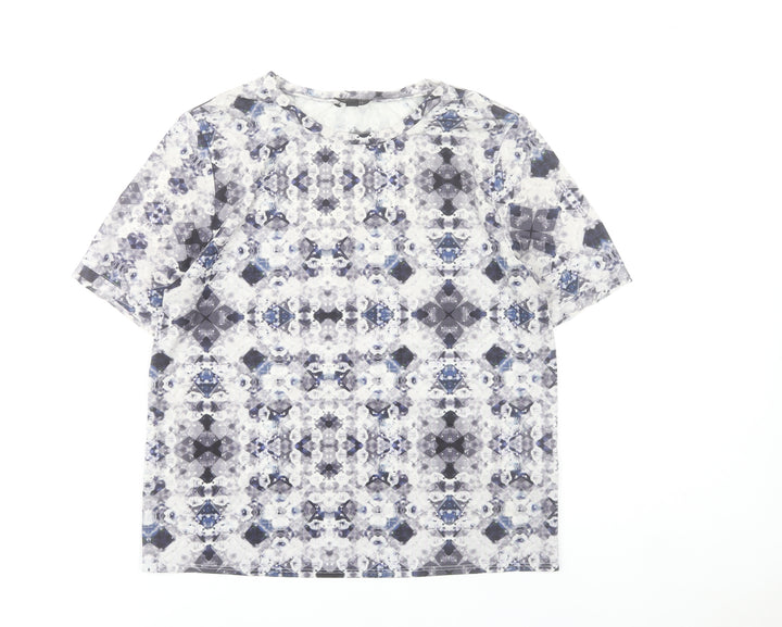Topshop Women’s Multicoloured Size 10 Geometric Print T-Shirt